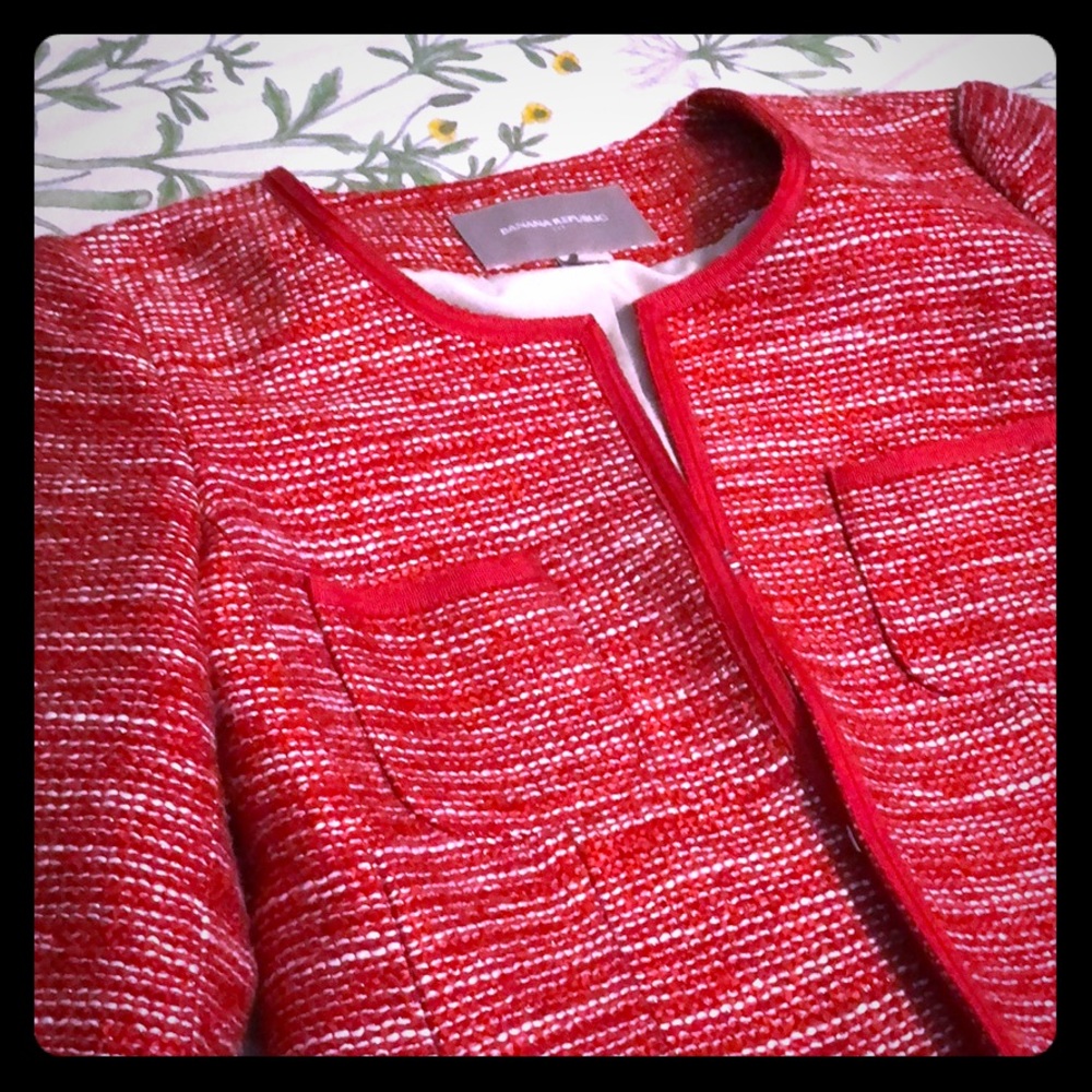 Red blazer with clasps for buttons!